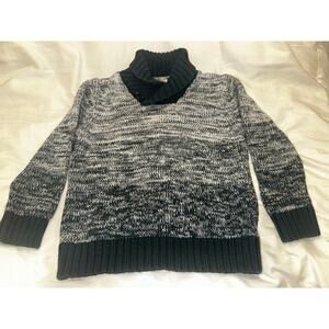 OshKosh 4T Cozy Knit Sweater Gray Black Green Collar